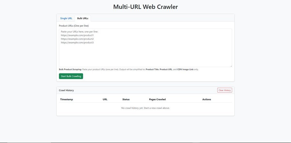 Multi-URL Web Crawler interface